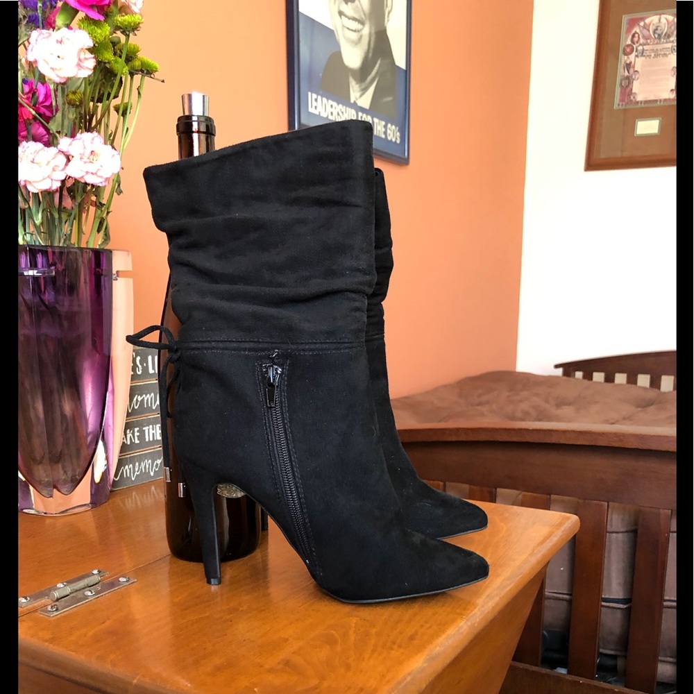ZIGI SOHO “JEENIE” black mid-calf stiletto boots